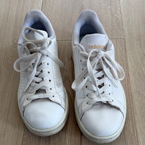 Adidas Women's White and Gold Sneakers